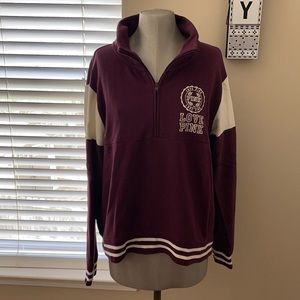 VS PINK half zip sweatshirt, Size L, EUC